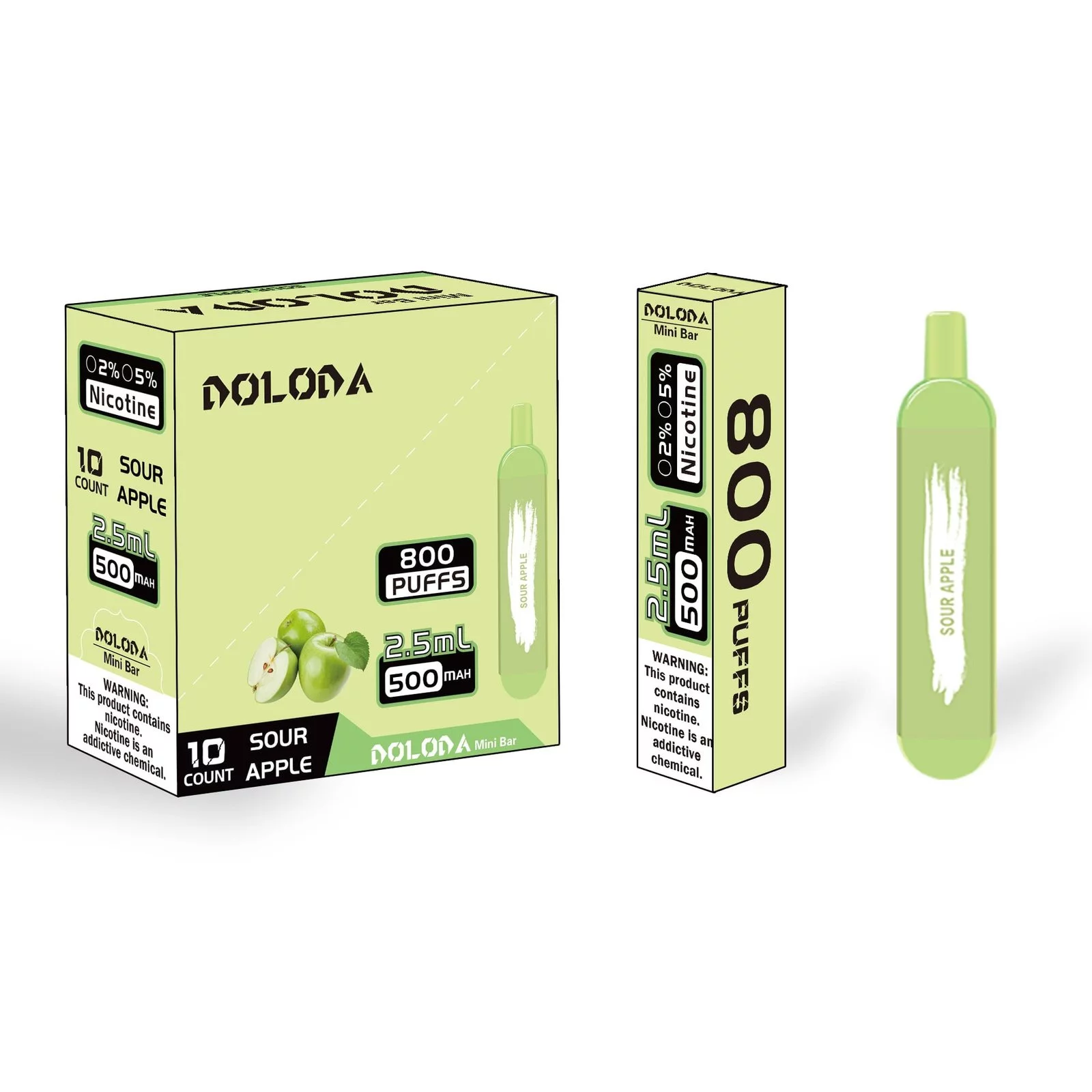 DOLODA Mini Bar 800 Puffs Genopladelig Engangs Vape Grossist Leverandør