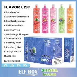 Alternative view of ELF BOX LS15000 Puff Shisha Hookah 0% 2% 5% Strength Rechargeable Bulk Buy Disposable Vapes Wholesale Supplier