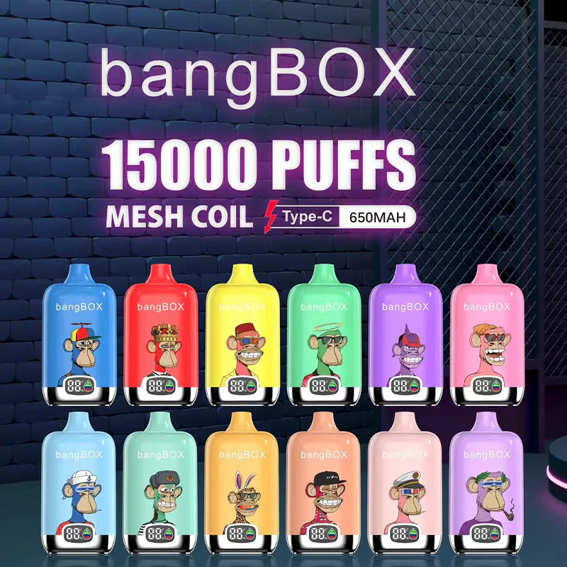 Bang Box Vape 15000 Pahvia 0% 2% 3% 5% Matala Teho Irtona Ostaa Uudelleenladattava Hävytettävä Vape Tukku