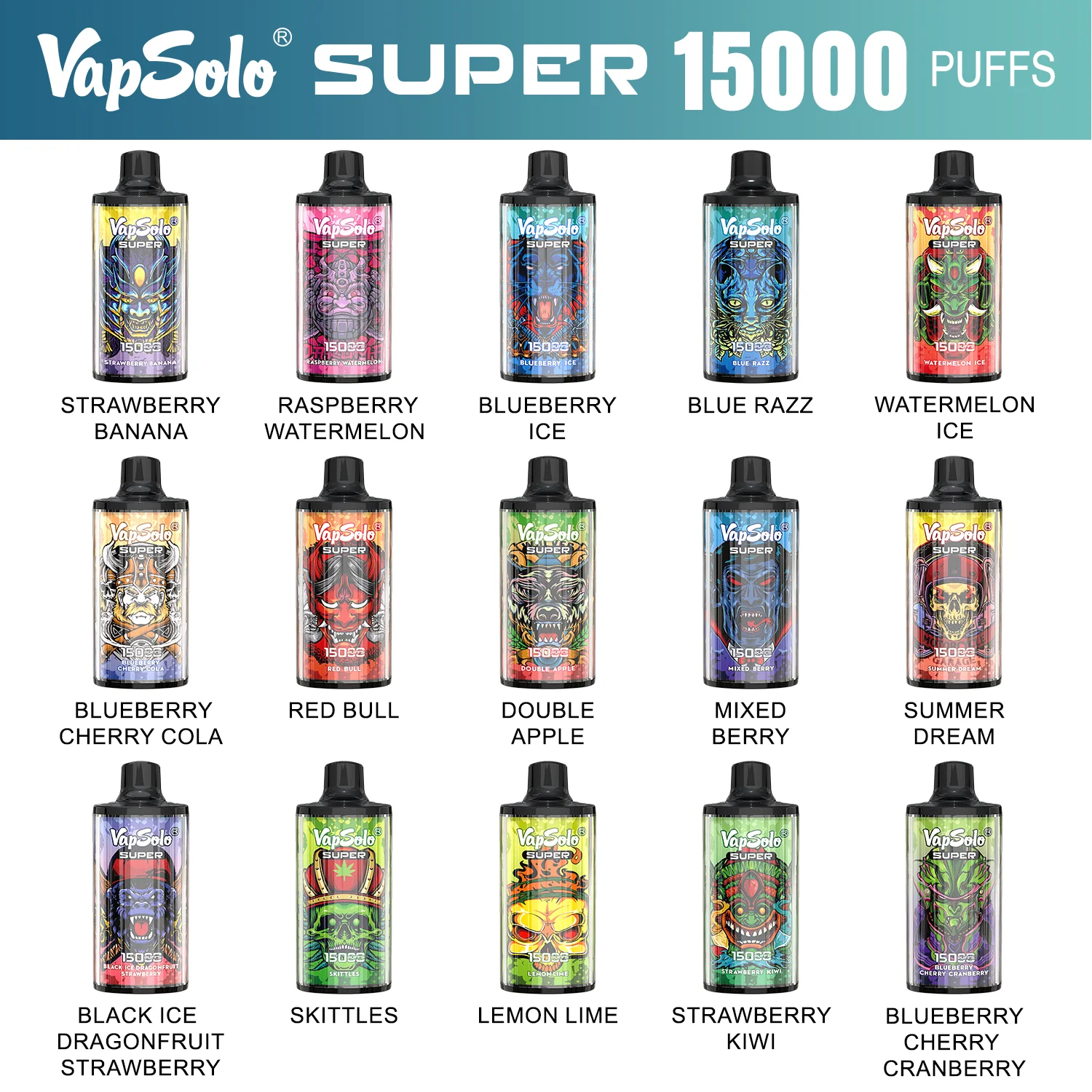 Vapsolo Super 15000 Puffs 2% 5% Low Strength Rechargeable Bulk Buy Disposable Vapes Pen Wholesale - Imagen 2