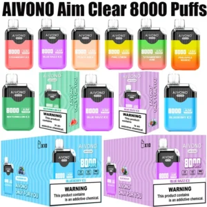 AIVONO AIM-CLEAR 8000 Puffs 0% 2% 5% Low Strength Bulk Buy Rechargeable Disposable Vapes Pen Wholesale