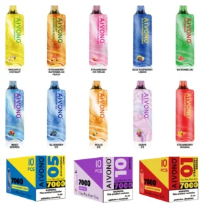 AIVONO AIM GUN 7000 Puffs 0% 2% 3% 5%  Low Strength Bulk Buy Rechargeable Disposable Vapes Pen Wholesale