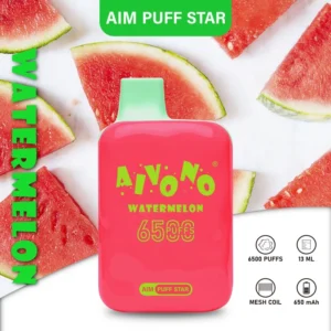 AIVONO AIM PUFFSTAR 6500 Puffs 0% 2% 5% Low Strength Bulk Buy Rechargeable Disposable Vapes Pen Wholesale