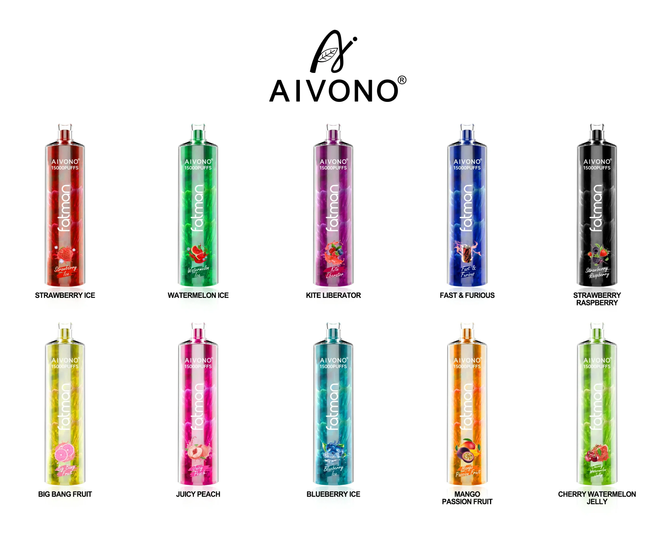 AIVONO FATMAN 15000 Puffs 0% 2% 3% 5% Low Strength Bulk Buy Rechargeable Disposable Vapes Pen Wholesale
