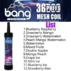 Compre em Massa BANG 36000 Puffs Recarregáveis Vapes Descartáveis por Atacado