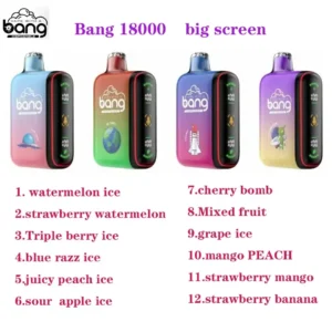 Bang 18000 Puffs Dual Mesh 0% 2% 3% 5% Low Strength Bulk Buy Rechargeable Disposable Vapes Pen Wholesale