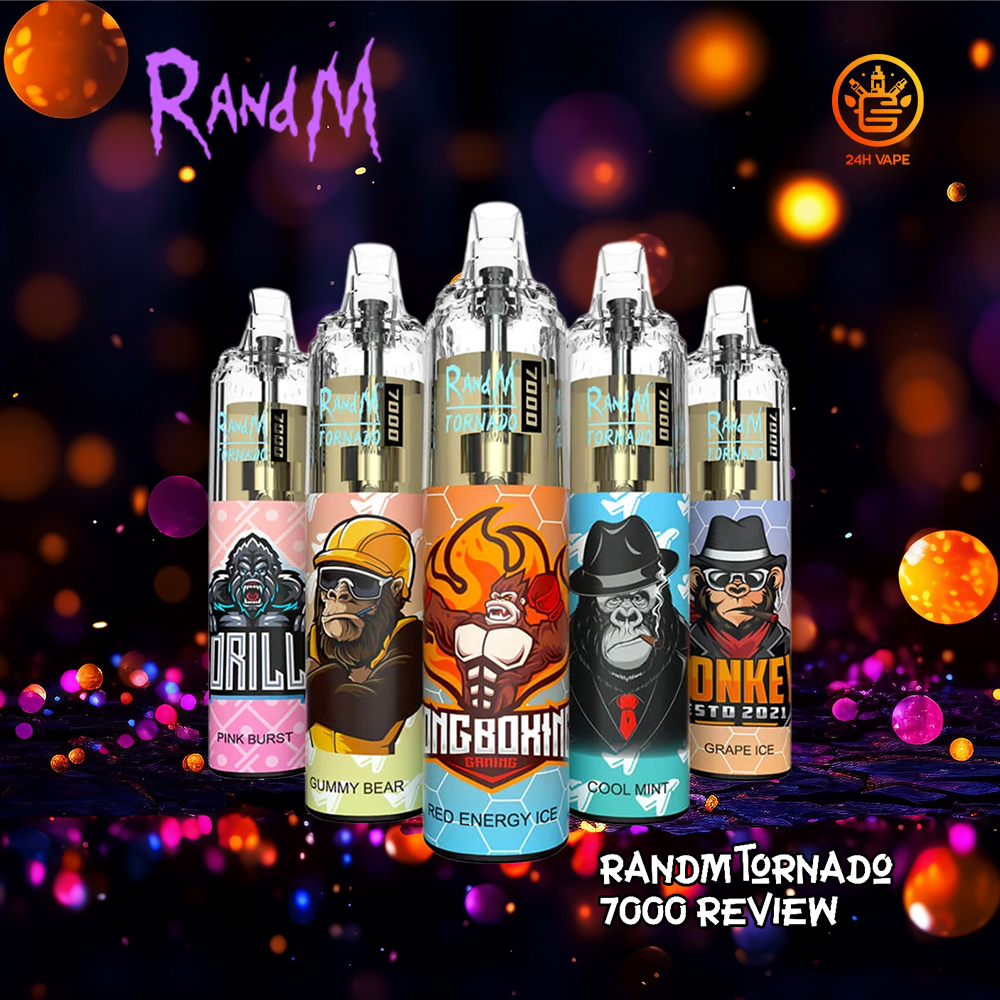 RandM Tornado 7000 7K Puffs Strength 2% 5% Fumot Vape de unică folosință - 24H VAPE