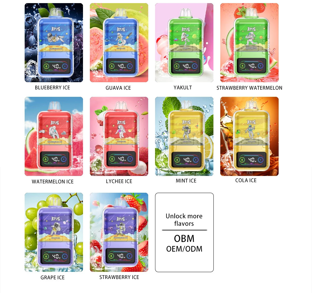 ATVS 30000 Puffs Dual Mesh 5% Heikkotehoinen Irtonosto Osta Irrotettavat Uudelleenladattavat Hävytettävät Vape Kynät Tukku