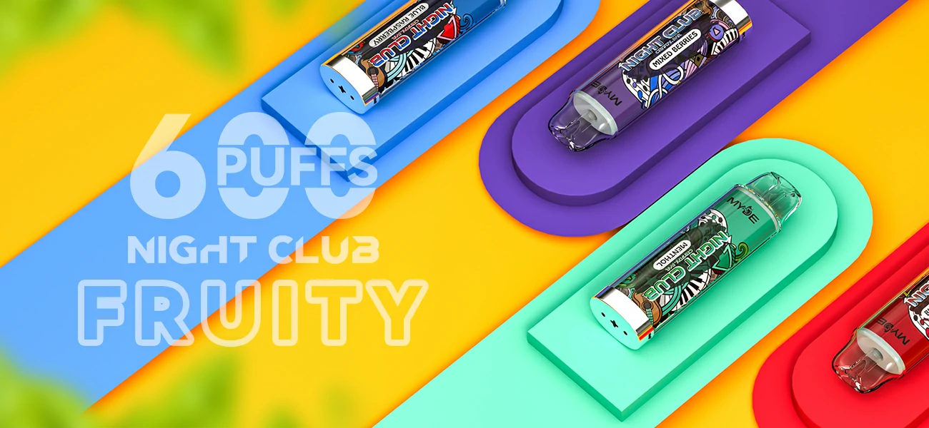 MYDE Night Club 600 Puffs Mesh Coil Wholesale Disposable Vape Pen Display 2% Strength (1)