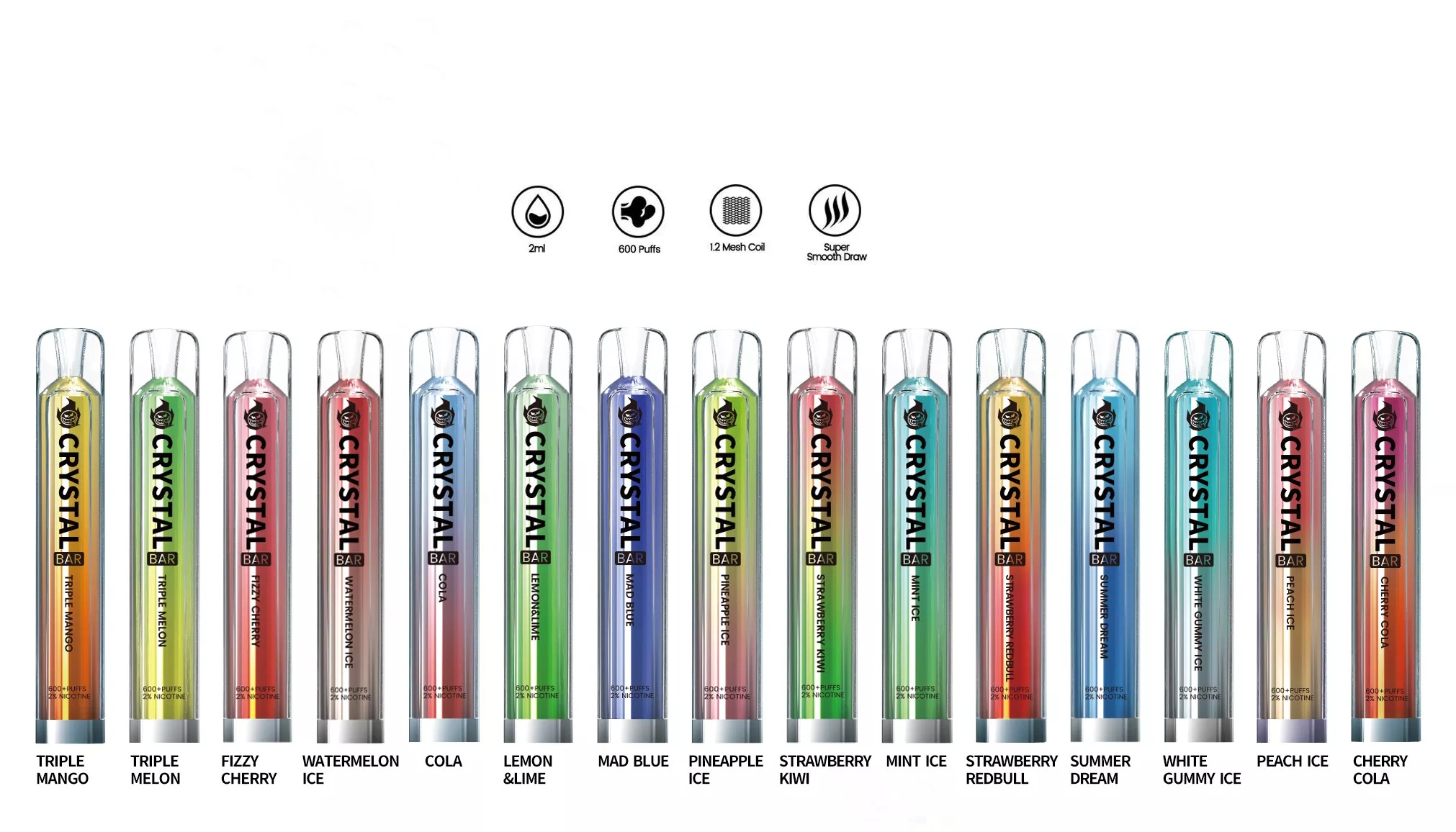 SFOG Crystal 600 Puffs 2% Düşük Seviye Toplu Alım Şarj Edilebilir Tek Kullanımlık Vape Kalem Toptan Satış