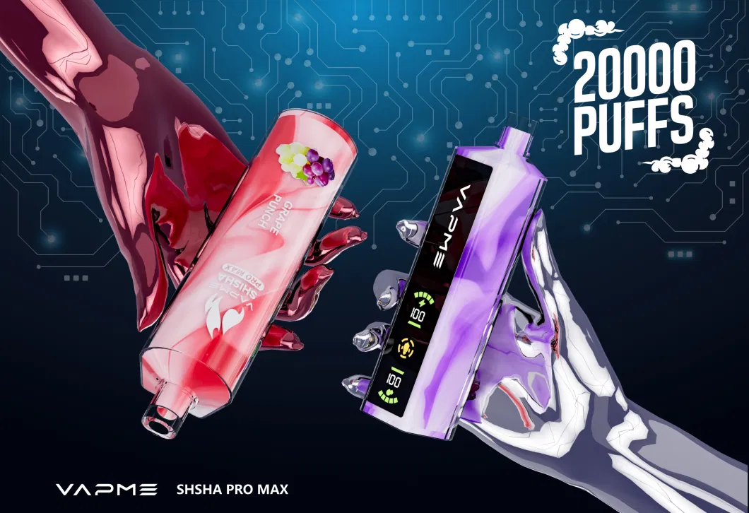 Vapme Shisha Pro Max 20000 Puffs 2% LED Display Lage Sterkte Bulk Aankoop Oplaadbare Wegwerp Vapes Pen Groothandel