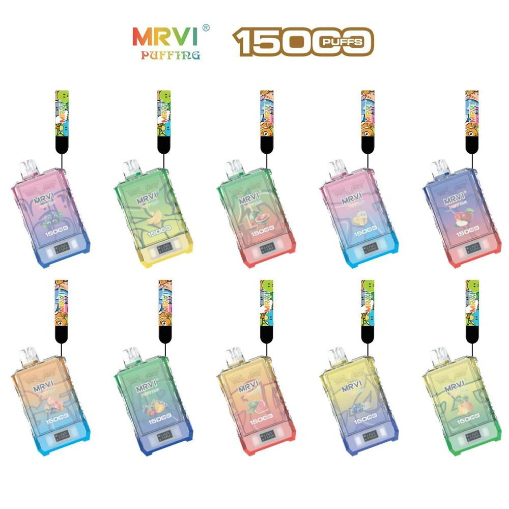  MRVI Puffing 15000 Puffs Doble Malla Pantalla Digital 2% 5% Baja Resistencia Compra al Por Mayor Vapes Recargables Desechables Bolígrafo Mayorista