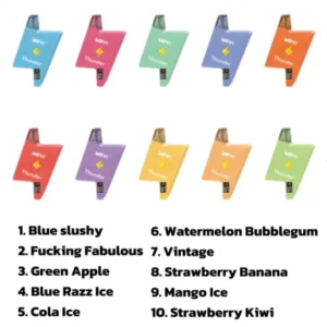 MRVI Thunder 11000 Puffs Digital Screen 2% 3% 5% Low Strength Bulk Buy Rechargeable Disposable Vapes Pen Wholesale