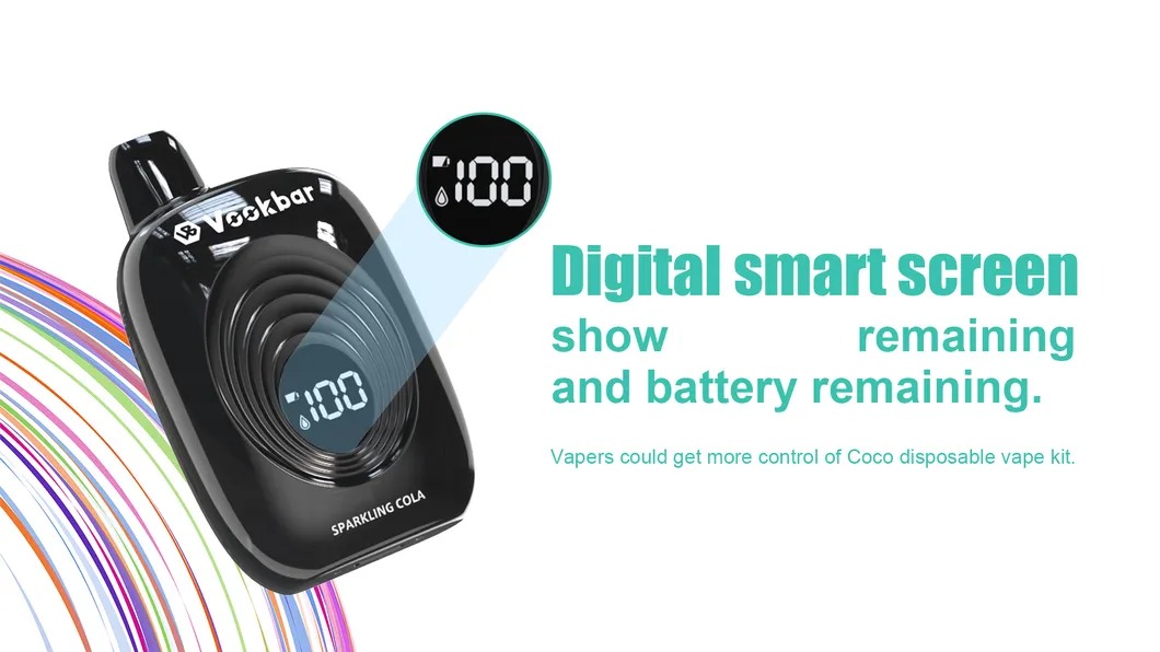 Vookbar Coco 6600 Puffs Digitaal Slim Scherm 3% Lage Sterkte Bulk Aankoop Oplaadbare Wegwerp Vapes Pen Groothandel