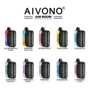 AIVONO AIM BOOM 25000 Puffs Dual Mesh Digital Screen 0% 2% 3% 5% Low Strength Bulk Buy Rechargeable Disposable Vapes Pen Wholesale