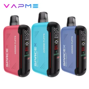 VAPME Spacex 22000 Puffs Digital Screen 0% 2% 3% 5% Low Strength Bulk Buy Rechargeable Disposable Vapes Pen Wholesale
