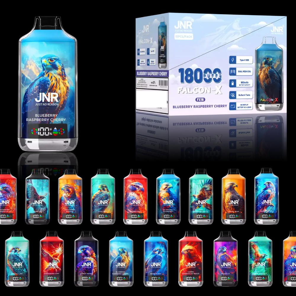 Vapes jetables rechargeables en gros  cran numrique double maille JNR  Falcon X 18000 bouffes - Elf Vaping