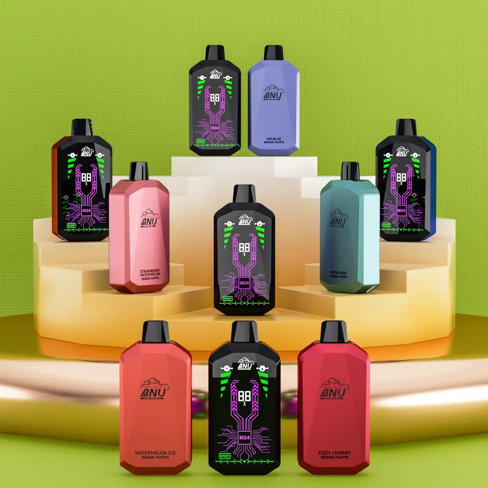 ANU Star 30000 Puffs Digital Screen 0% 2% 5% Low Strength Bulk Buy Rechargeable Disposable Vapes Pen Wholesale