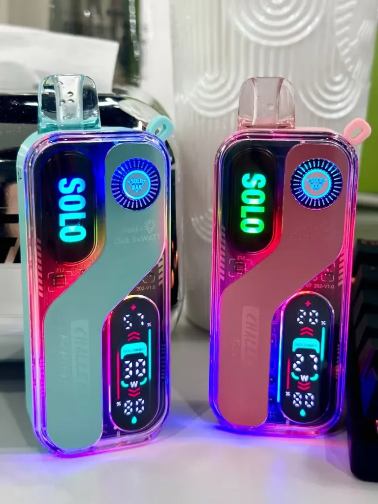 Caneta Vape Descartável Recarregável Solobar Solo 30000 Puffs com Tela Digital - Compra em Grande Quantidade para Baixa Intensidade - Venda por Atacado