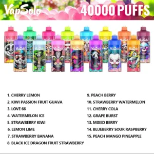 VapSolo King Pro 40000 de pufuri Afișaj LCD 2% 5% Putere redusă Cumpărare în vrac Vape pen reutilizabil și reîncărcabil pentru vânzare en gros