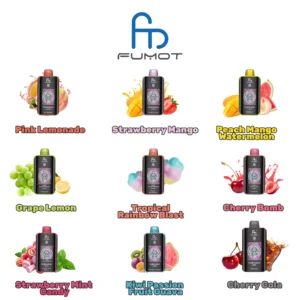 Fumot Tornado 25000 Puffs Digital Display 0% 2% 5% Low Strength Bulk Buy Rechargeable Disposable Vapes Wholesale