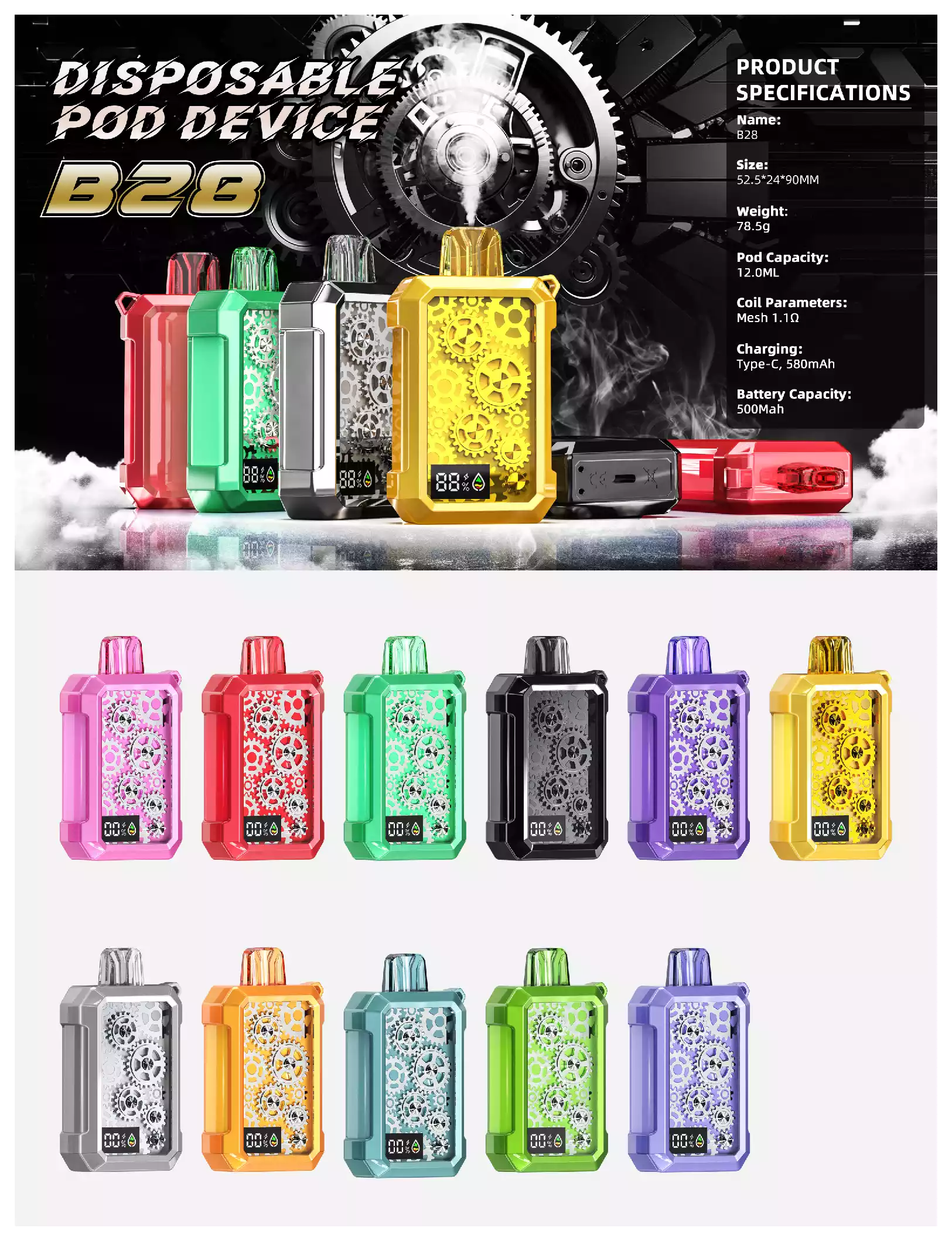 BANG VAPE LUXE 18K PUFFS DSK049 Ekran Niskiej Mocy Zakup Hurtowy Oryginalne Akumulatoryczne Jednorazowe Vape'a Luzem