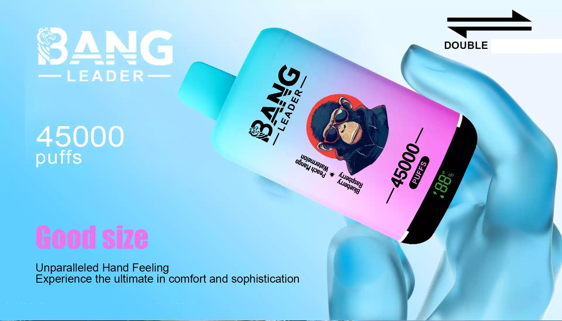 VŮDCA BANG 45K Puffs Dvojité Chute Displej Nízka Intenzita Hromadný Nákup Originálny Nabíjateľný Jednorazový Vapes Veľkoobchod