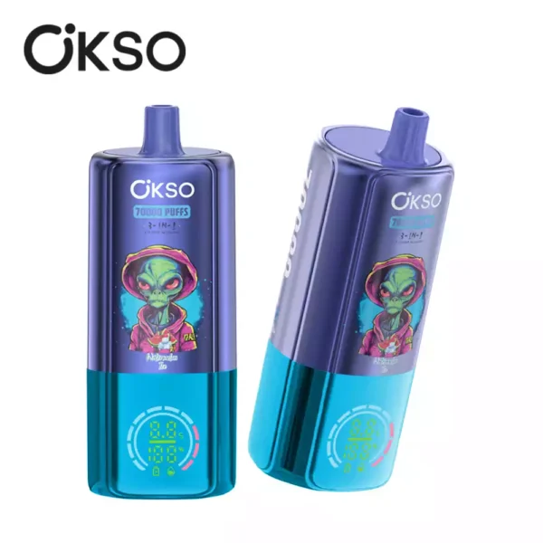 OKSO 3in1 Triple Tastes 70000 Puffs Disposable Vapes Wholesale Bulk Buy  Rechargeable LED Display 70K - Elf Vaping