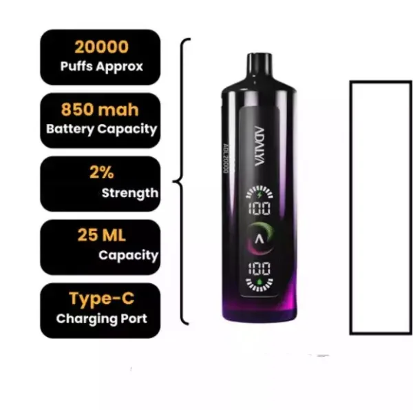 e-liquide hawai 60 ml - adalya ADALYA 20000 20K Puffs Vape jetable Écran intelligent Grande capacité Achat  Pas de quantité minimale d'achat Entrepôt européen