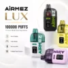 AIRMEZ LUX 100000 Puffs 100K Bulk Buy Disposable Vapes Wholesale Turbo Mode Visible Tank Leak Proof