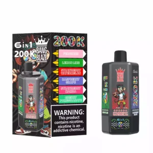 BANG BLAZE 200K DSK069 200000 Puffar Engångs Vapes Grossist Bulk Köp 6-i-1 Alternativ Dubbel Mesh Coil Smart Display