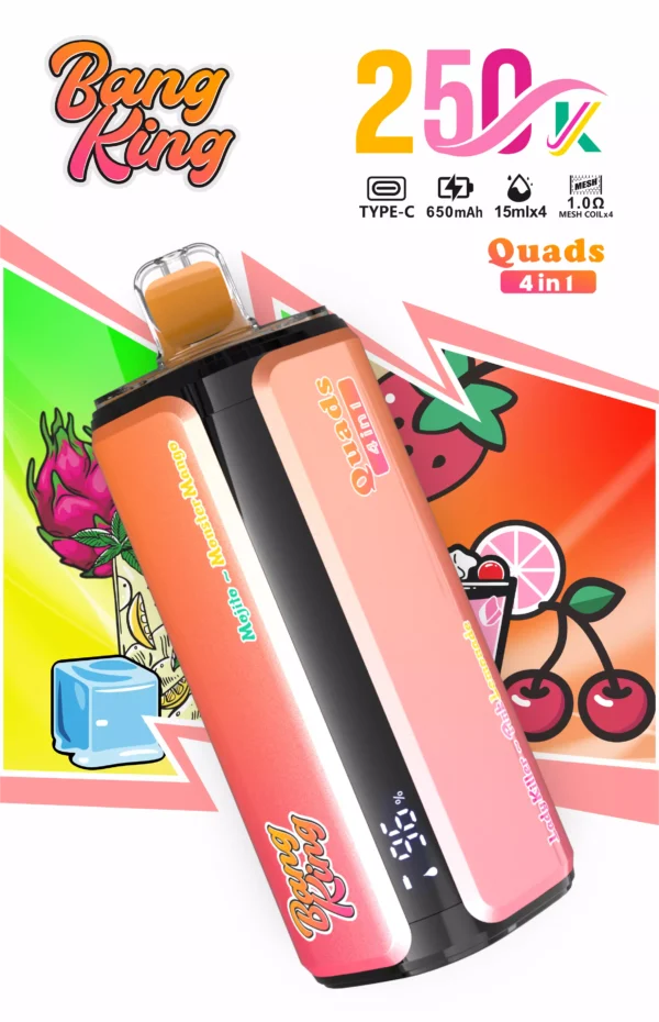BANG KING 250000 Puffs DSK074 Quads 4in1 250K Bulk Buy Disposable