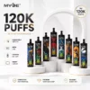 MYDE Shisha Hookah 120000 Puffs 120K Bulk Buy Original Rechargeable Disposable Vapes Wholesale Airflow Adjustable Smart Display