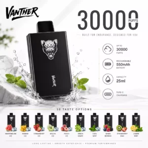 VANTHER 30000 Puffs DSK077 30K プレミアム使い捨てVape オリジナルデュアルメッシュコイル 卸売りまとめ買い