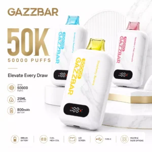 GAZZBAR 50000 Puffs Wegwerp Vapes Professionele Groothandel Bulk Aankoop 50K Dubbel Mesh Spoel Slim Display