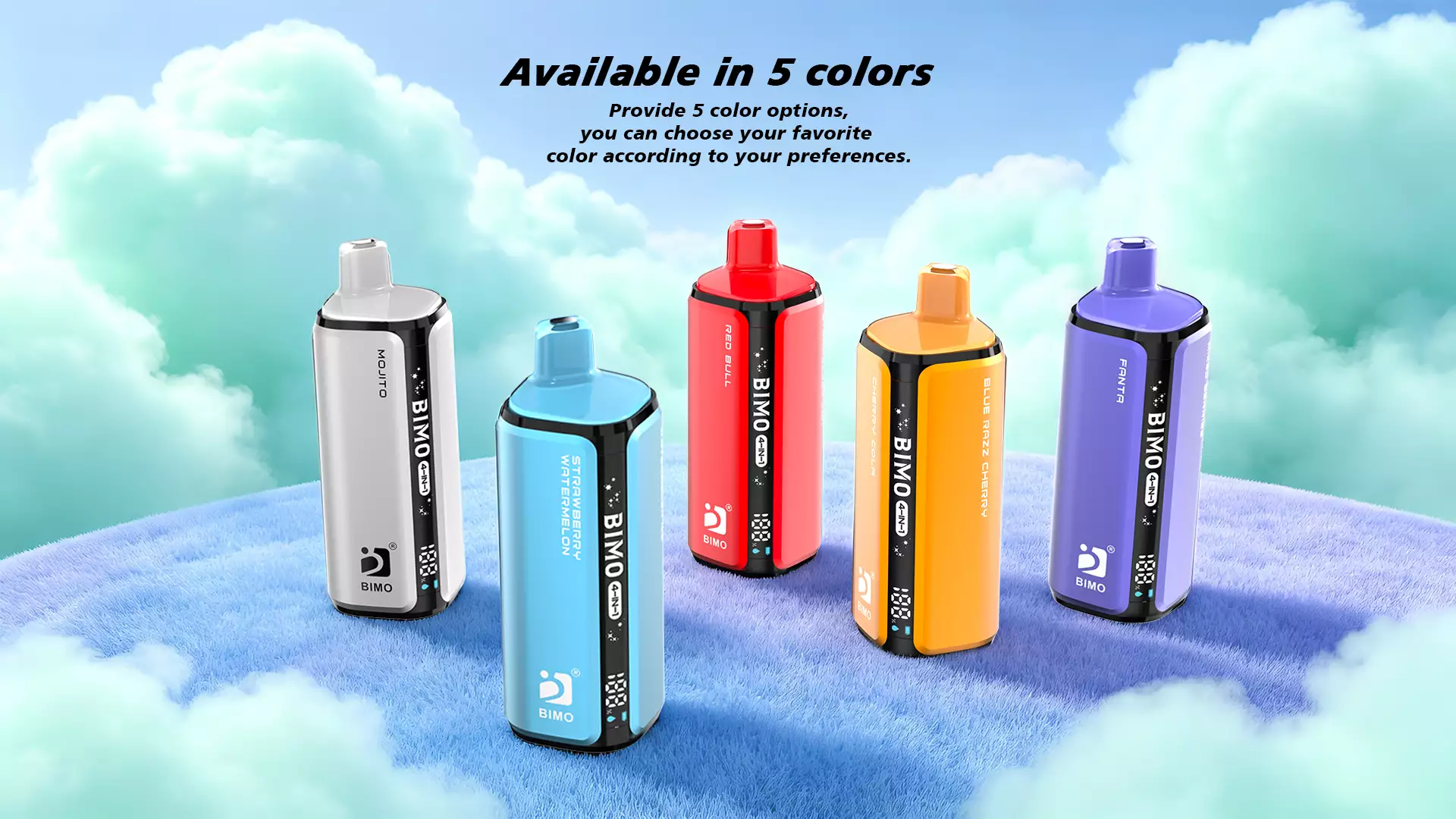 BIMO 4IN1100000 Puffs 100K Återanvändbara Engångs Vapes Europeiskt Digitalt Display Stora Puffs Grossist Köp i Bulk