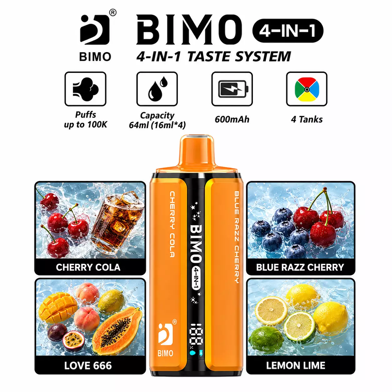 BIMO 4IN1 100000 Puffs 100K Rechargeable Disposable Vapes European Digital Display Wholesale Bulk Buy - Bild 2