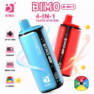 BIMO 4IN1 100000 Puffs 100K Rechargeable Disposable Vapes Europeiskt Digitalt Display Grossist Bulk Köp