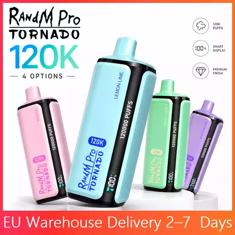 MYDE RANDM PRO TORNADO 4IN1 Multi Tastes 120000 Puffs 120K Rechargeable Disposable Vapes Wholesale Digital Display Bulk Buy