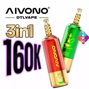 AIVONO 160000 Puffs 3 In 1 Taste 160K Hookah DTL Vape Bulk Buy Rechargeable Disposable Vapes Dual Mesh Original Premium Wholesale