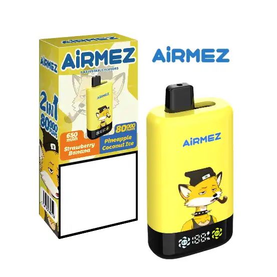 AIRMEZ FOX 2 In 1 PRO 80000 Puffs 80K Wholesale Rechargeable Disposable Vapes Digital Screen Bulk Buy - 画像 (8)