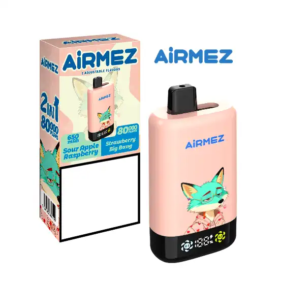 AIRMEZ FOX 2 In 1 PRO 80000 Puffs 80K Wholesale Rechargeable Disposable Vapes Digital Screen Bulk Buy - 画像 (7)