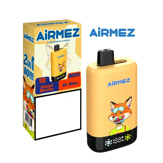 AIRMEZ FOX 2 In 1 PRO 80000 Puffs 80K Wholesale Rechargeable Disposable Vapes Digital Screen Bulk Buy - 画像 (5)
