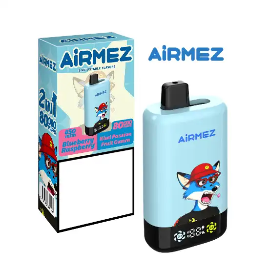 AIRMEZ FOX 2 In 1 PRO 80000 Puffs 80K Wholesale Rechargeable Disposable Vapes Digital Screen Bulk Buy - 画像 (3)