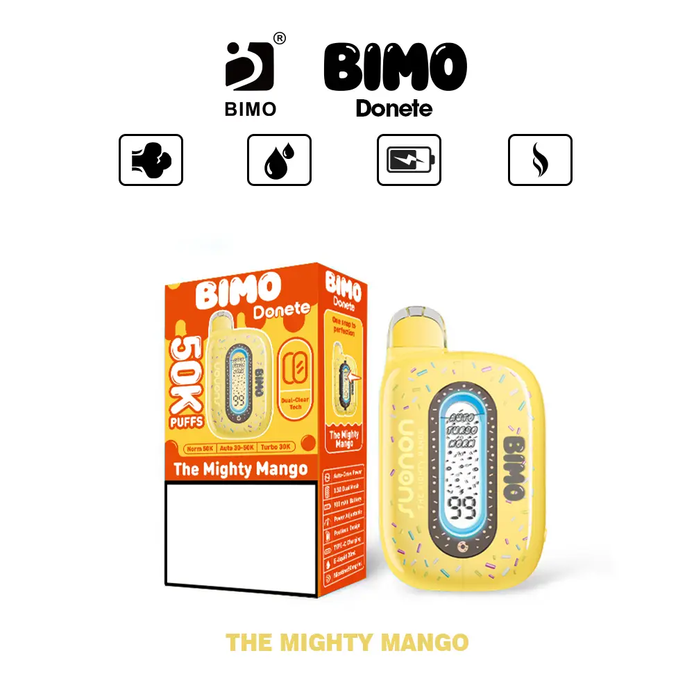 BIMO DONETE 50000 Puffs 50K Disposable Vapes Rechargeable Dual Display Premium Wholesale Bulk Buy - Afbeelding 16