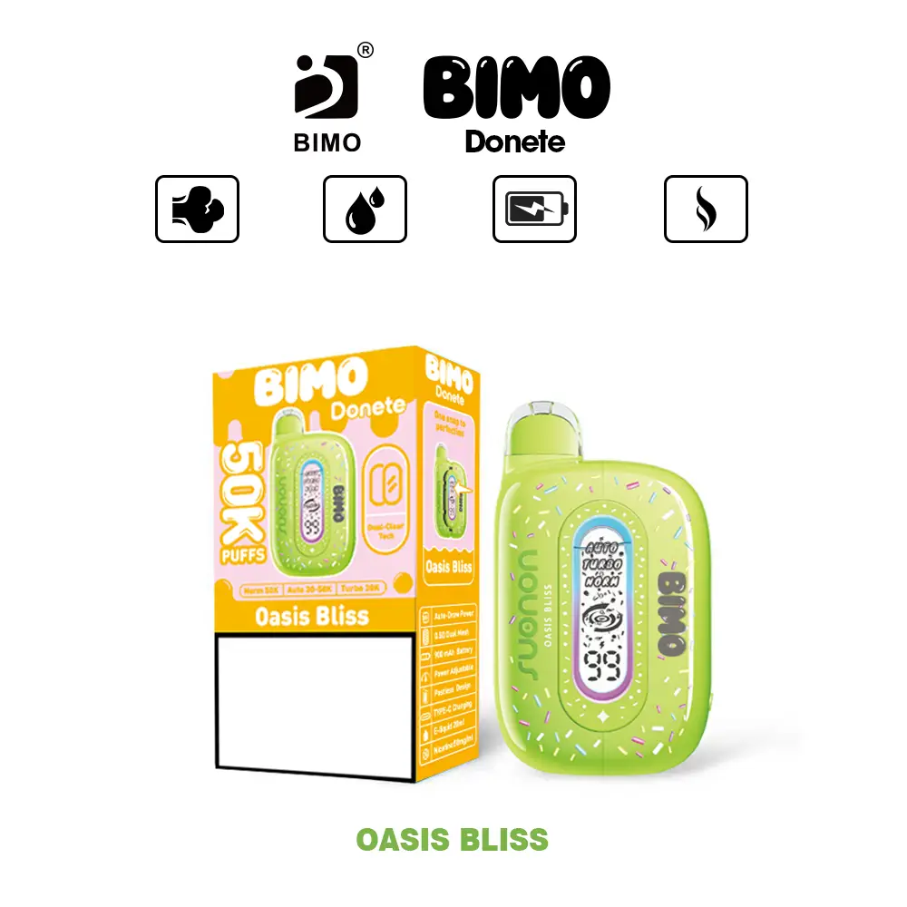 BIMO DONETE 50000 Puffs 50K Disposable Vapes Rechargeable Dual Display Premium Wholesale Bulk Buy - Afbeelding 3