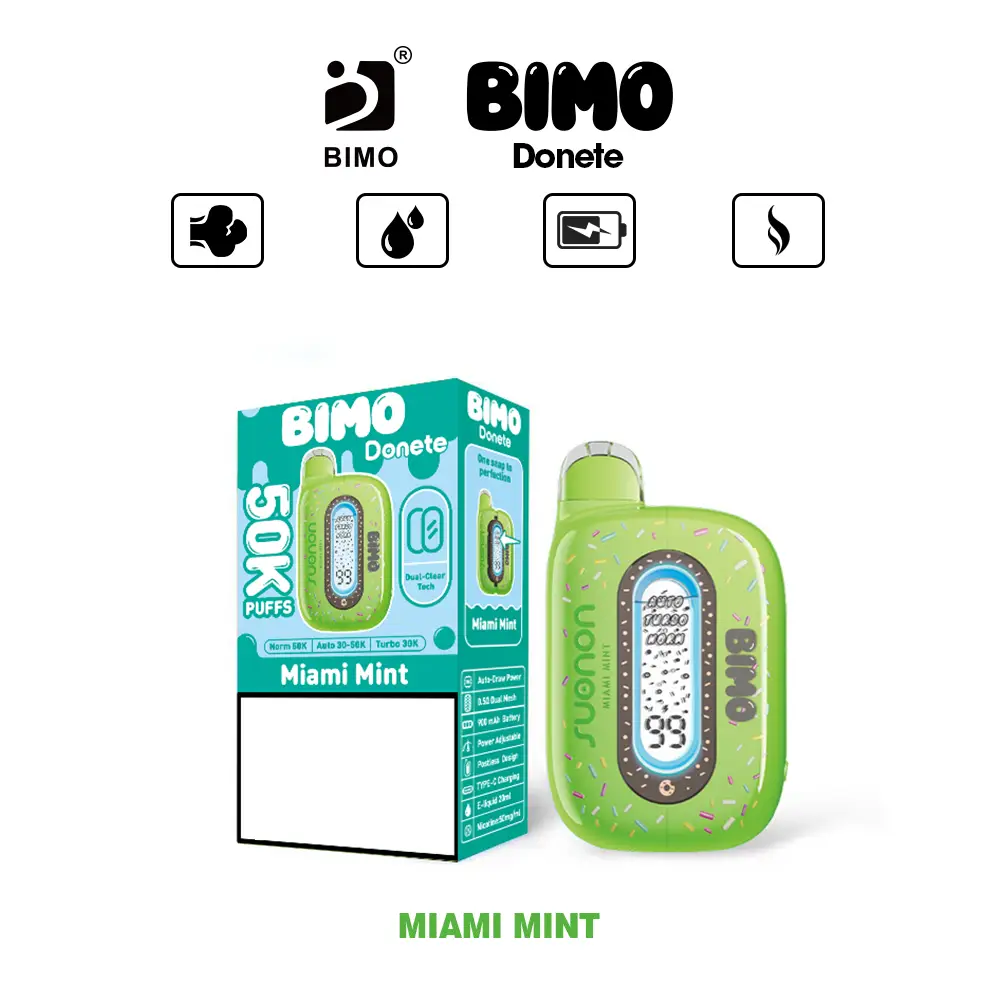 BIMO DONETE 50000 Puffs 50K Disposable Vapes Rechargeable Dual Display Premium Wholesale Bulk Buy - Afbeelding 11