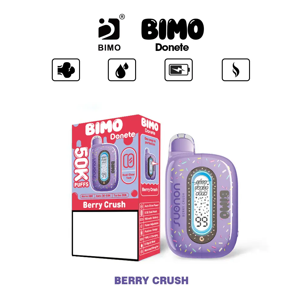 BIMO DONETE 50000 Puffs 50K Disposable Vapes Rechargeable Dual Display Premium Wholesale Bulk Buy - Afbeelding 10