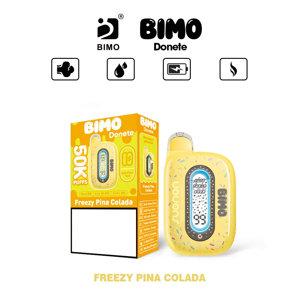 BIMO DONETE 50000 Puffs 50K Disposable Vapes Rechargeable Dual Display Premium Wholesale Bulk Buy - Afbeelding 9