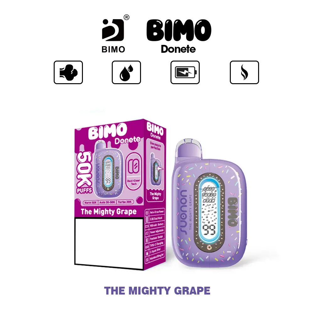 BIMO DONETE 50000 Puffs 50K Disposable Vapes Rechargeable Dual Display Premium Wholesale Bulk Buy - Afbeelding 8
